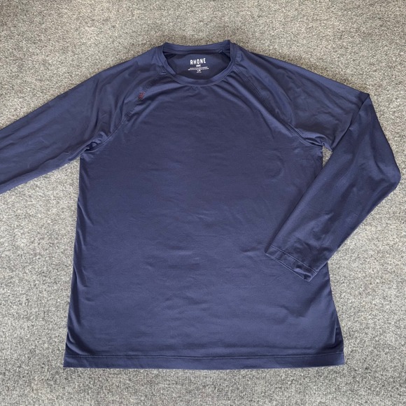 Rhone Reign Mens Shirt Large Blue Long‎ Sleeve Athletic Performance Training Top - Picture 1 of 10